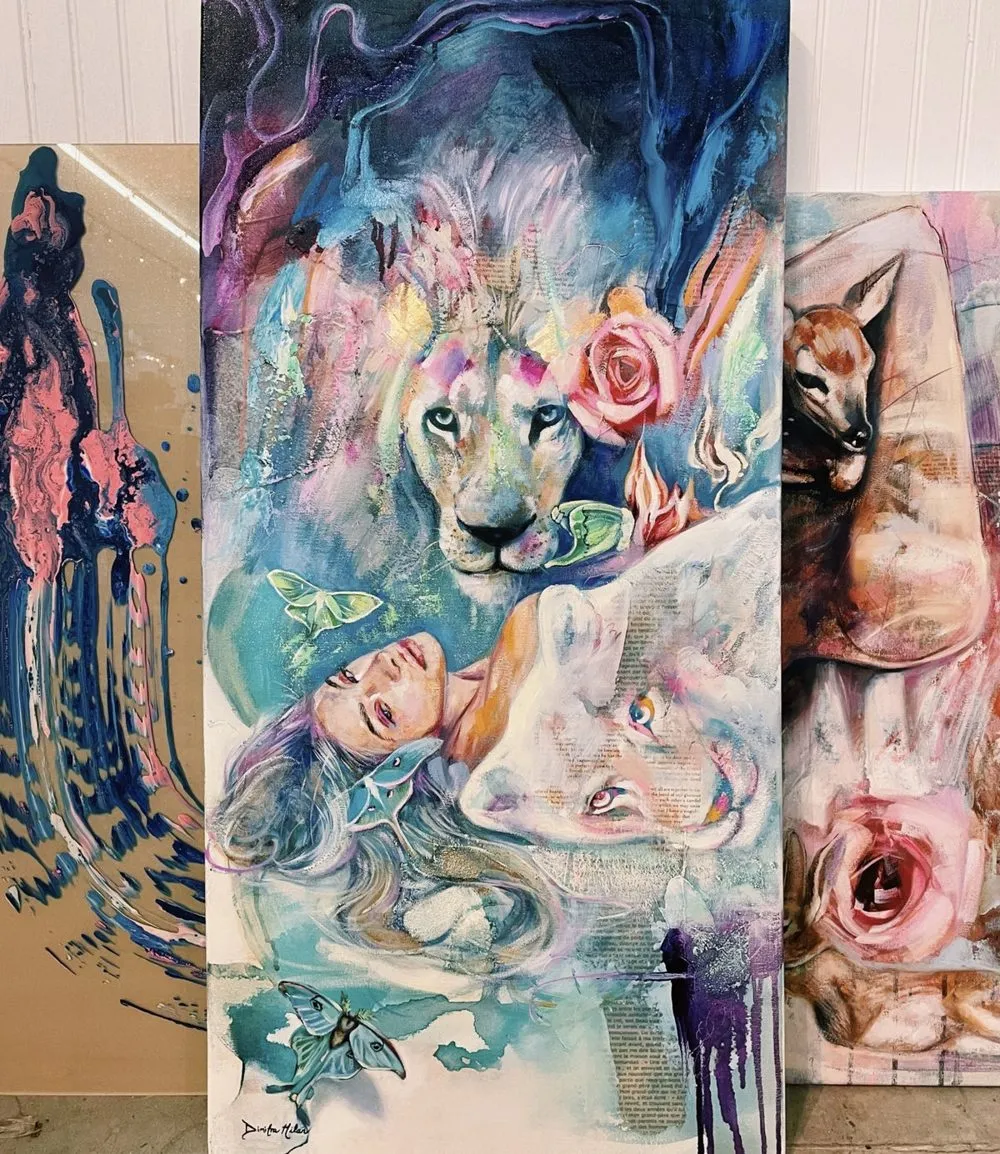 Painting of an awakening figure stirring luminously into new life