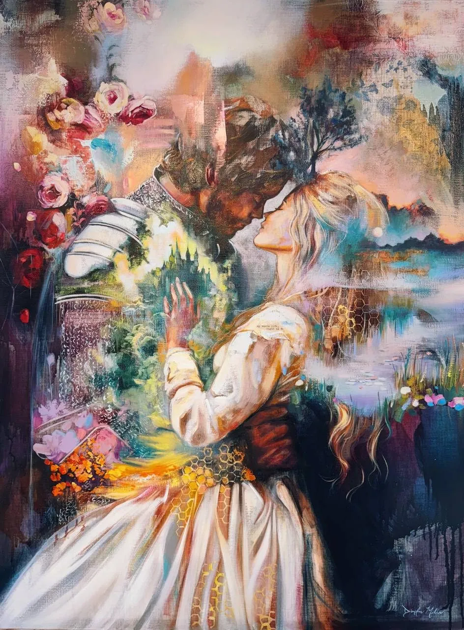 An embracing scene of boundless connection among figures, animals, and blooms, warmth passing freely between them