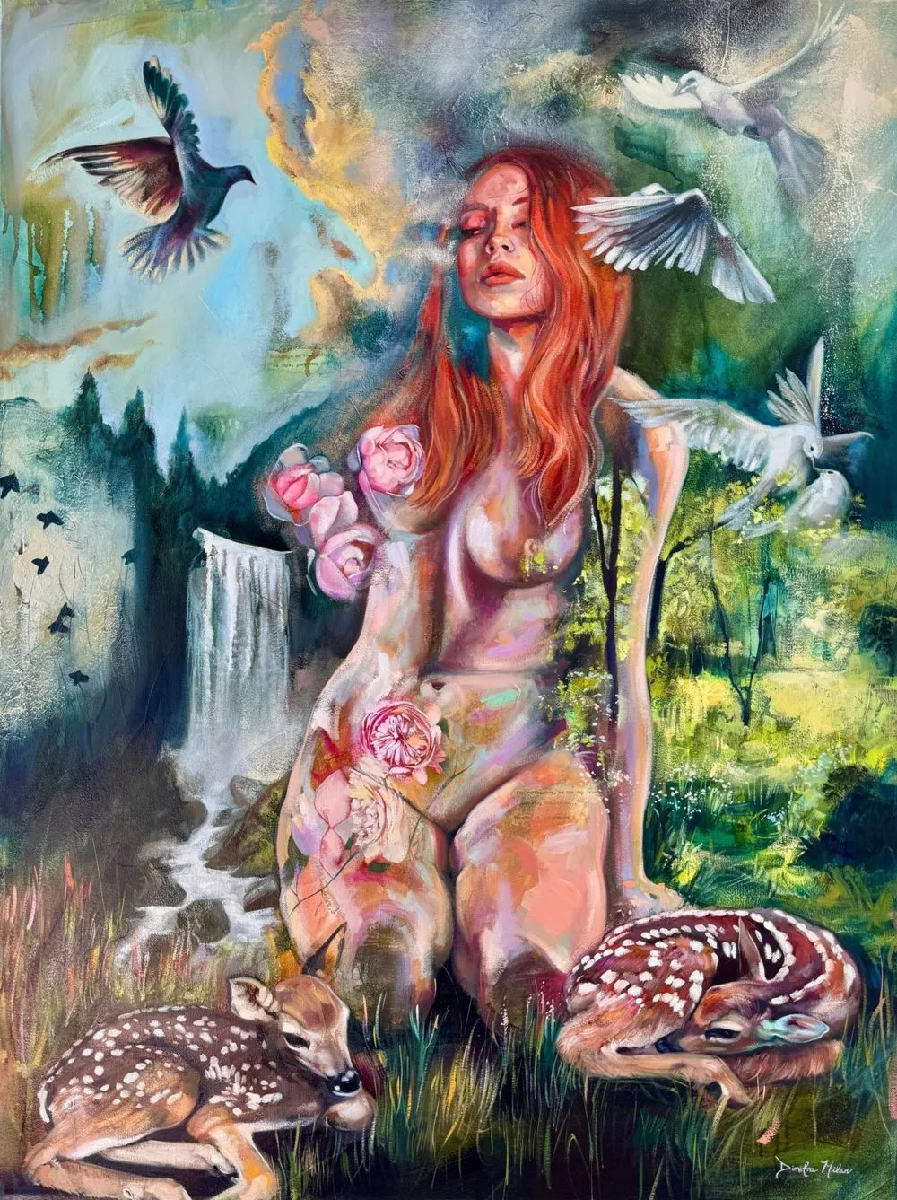 A figure following a winding garden path through paradise, retracing a way already walked by others before