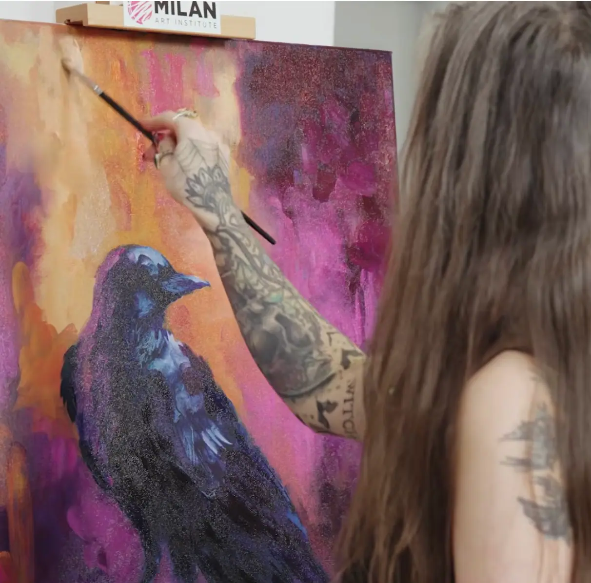 An in-progress subtractive oil study with the form shaped entirely in light and dark values before any color is added
