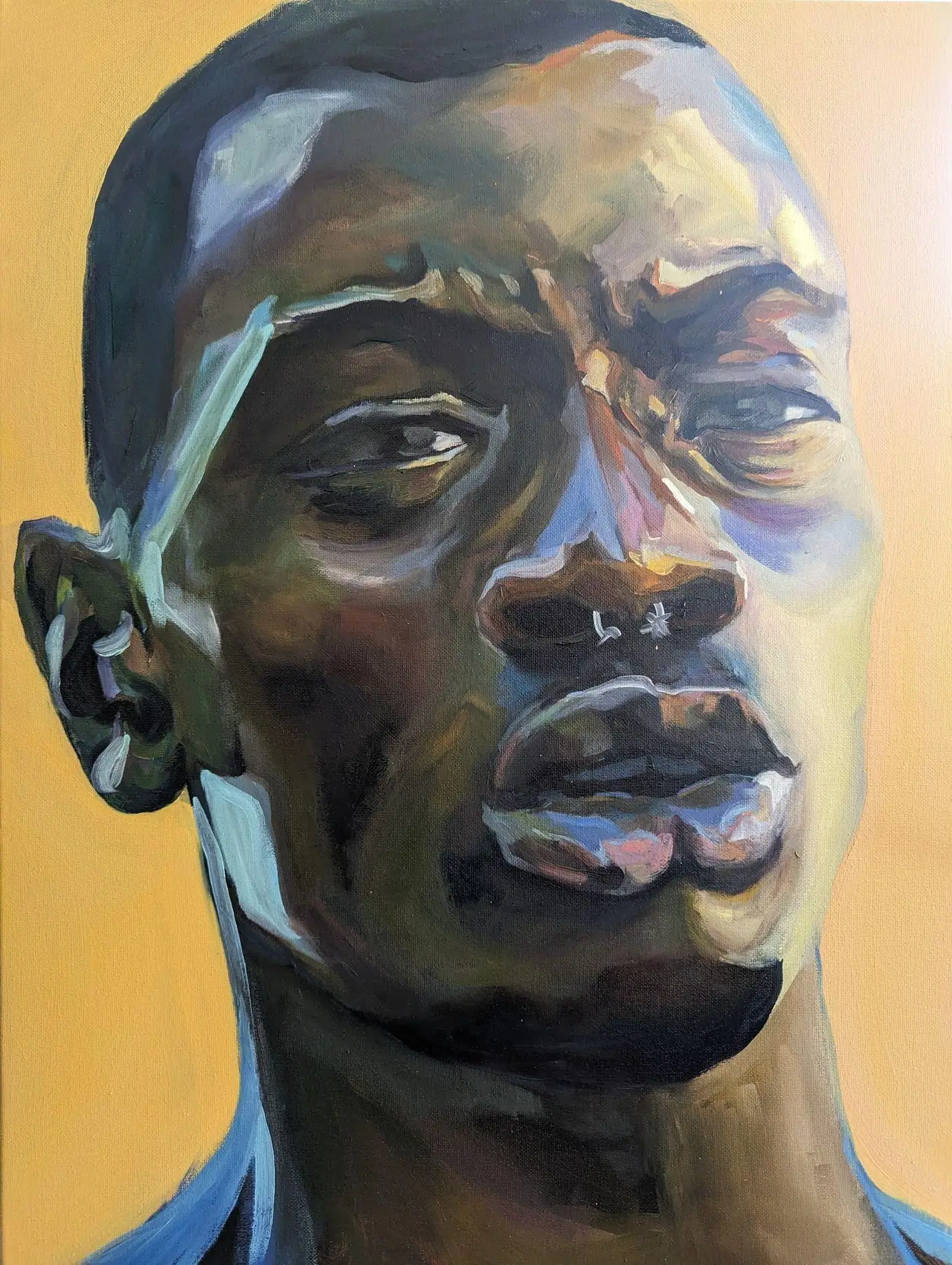 First attempt at the Monster portrait assignment painted during the Mastery Program