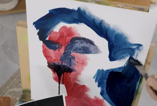 Early planning stage of a portrait painting with the value plan mapped out