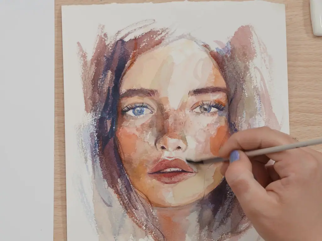 Watercolor study with translucent washes where light glows through the layers