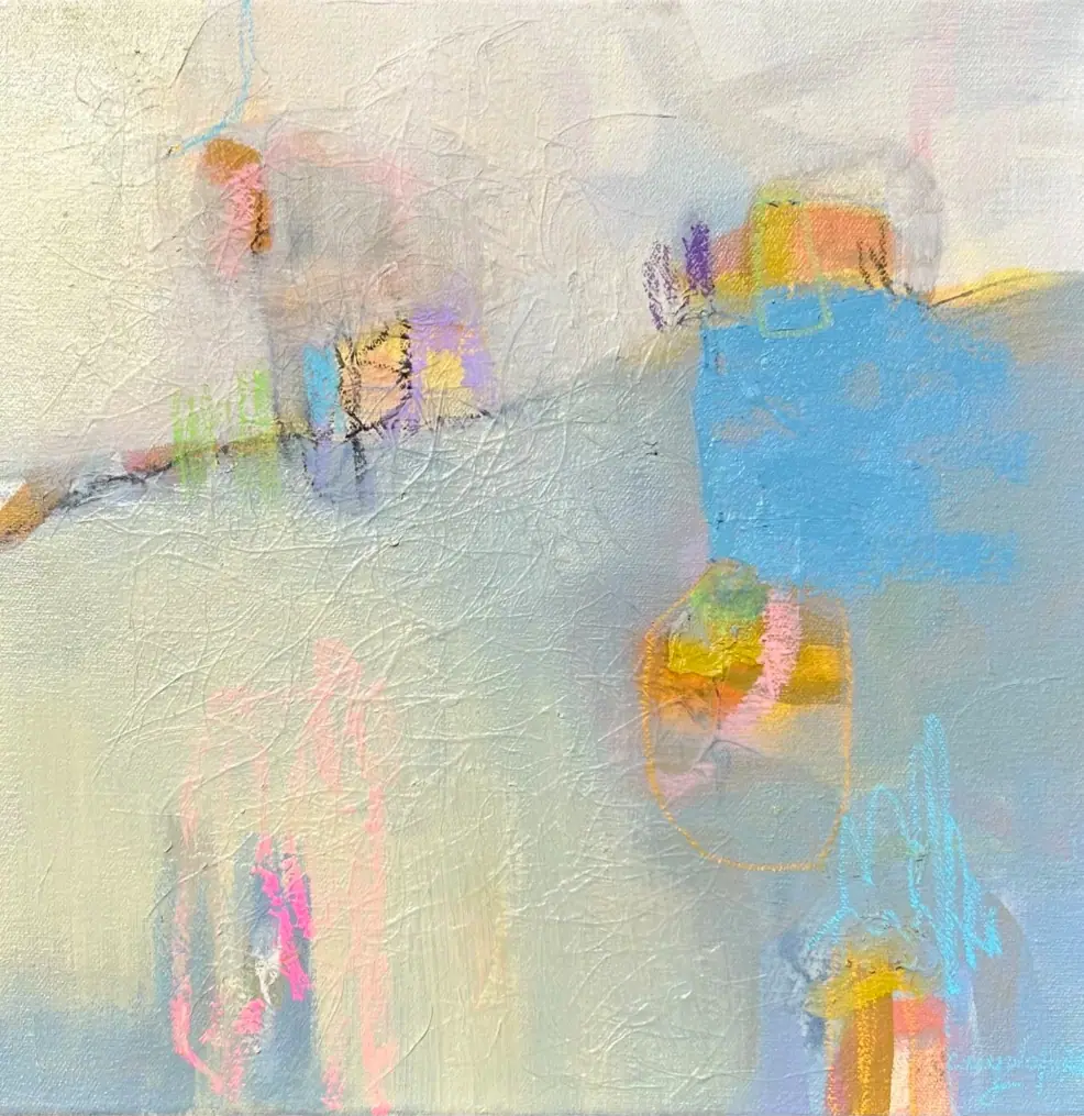Abstract painting built from color relationships, texture, and gestural movement