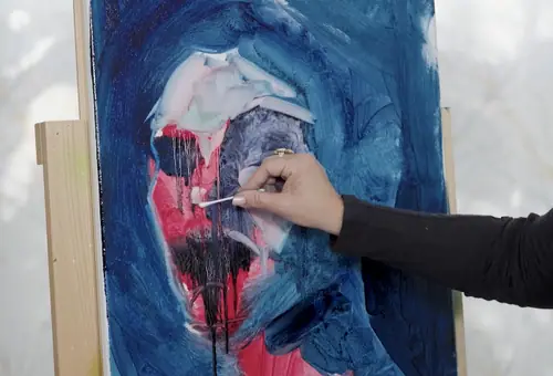 Block in stage of a portrait showing big shapes and major value relationships