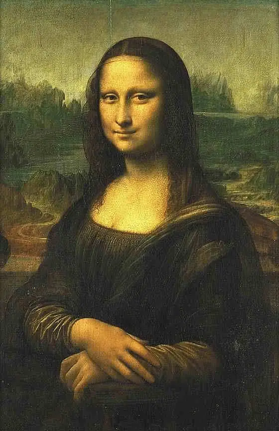The Mona Lisa, an oil painting on poplar wood by Leonardo da Vinci