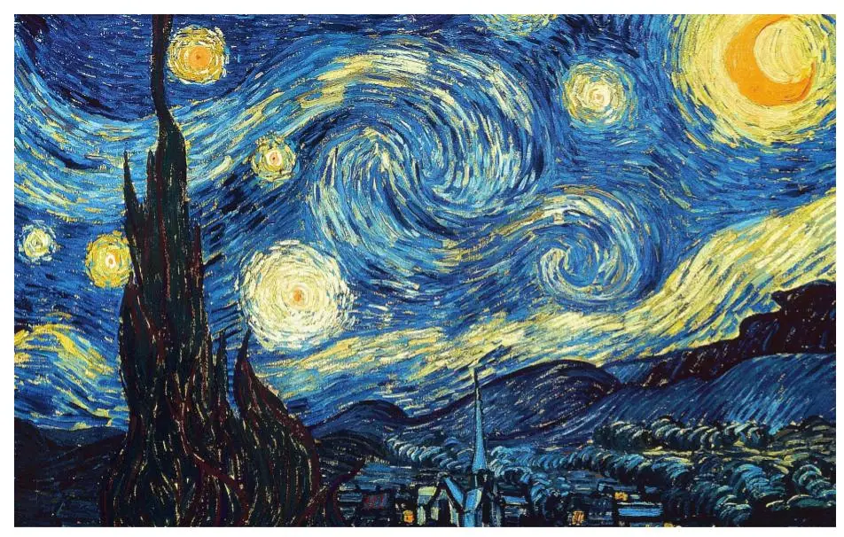 Swirling blue night sky in Vincent van Gogh's painting The Starry Night