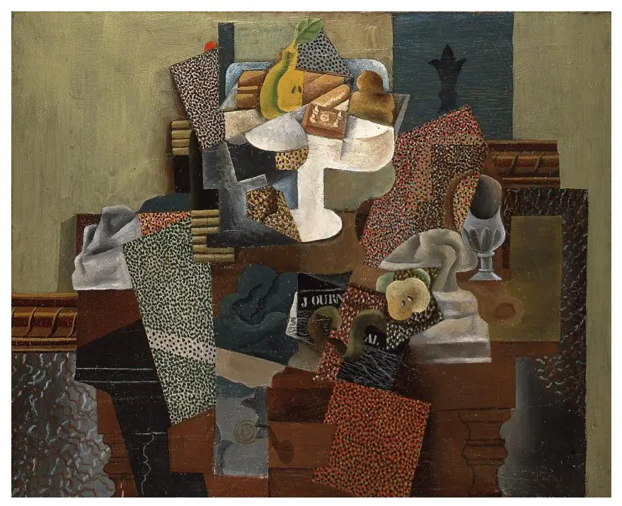 Pablo Picasso still life painting Nature morte au compotier in his early Cubist style