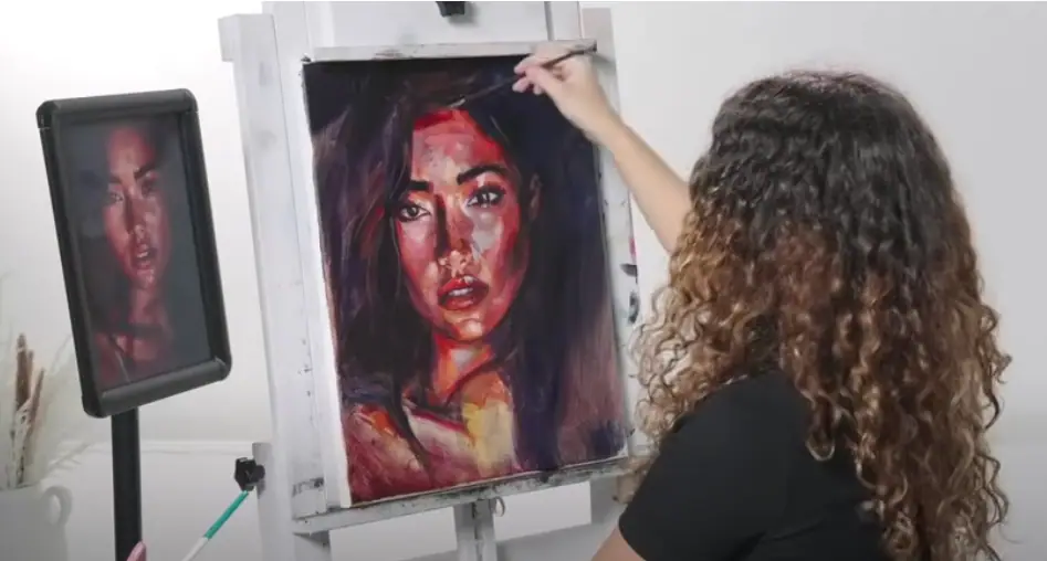 Expressive painted portrait using color and mood to capture a sense of identity